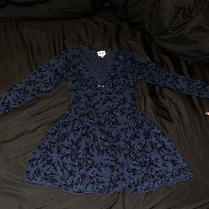 Floral Navy Blue Dress